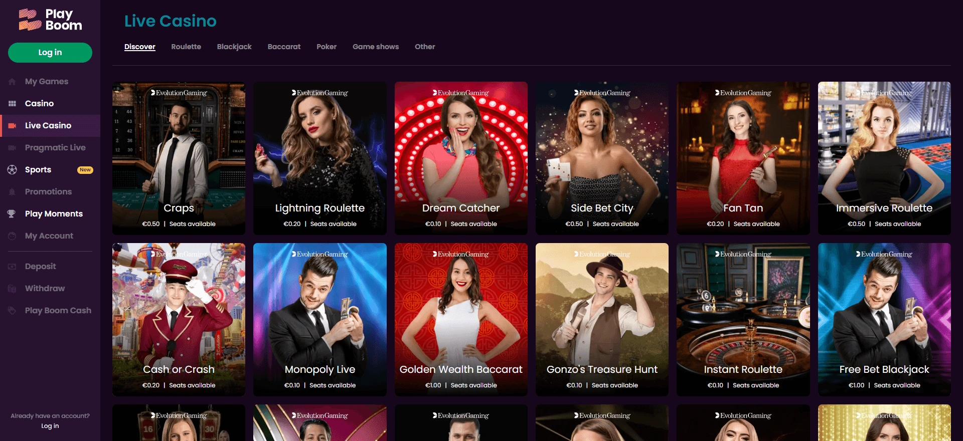 Live casino Playboom