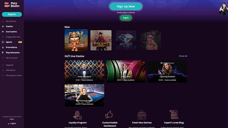 Sign UP Now PlayBoom casino